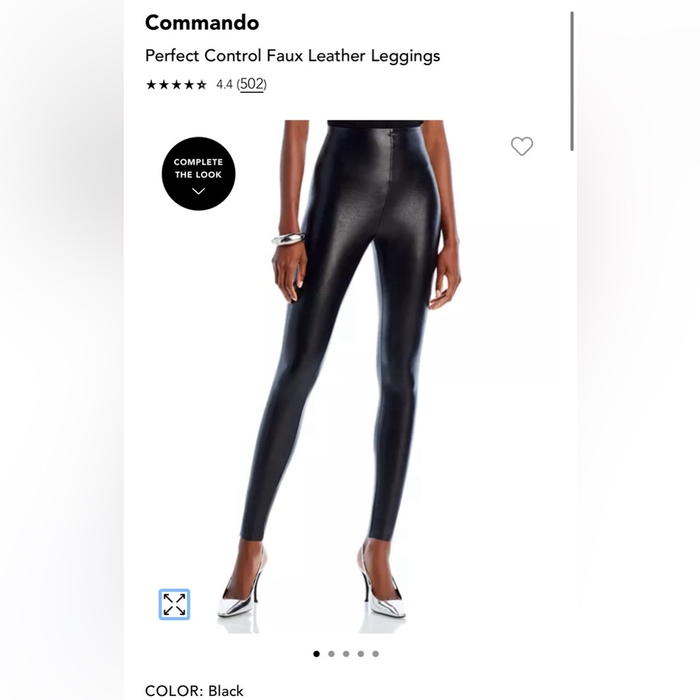Commando Perfect Control Faux Leather Legging in Black Size S